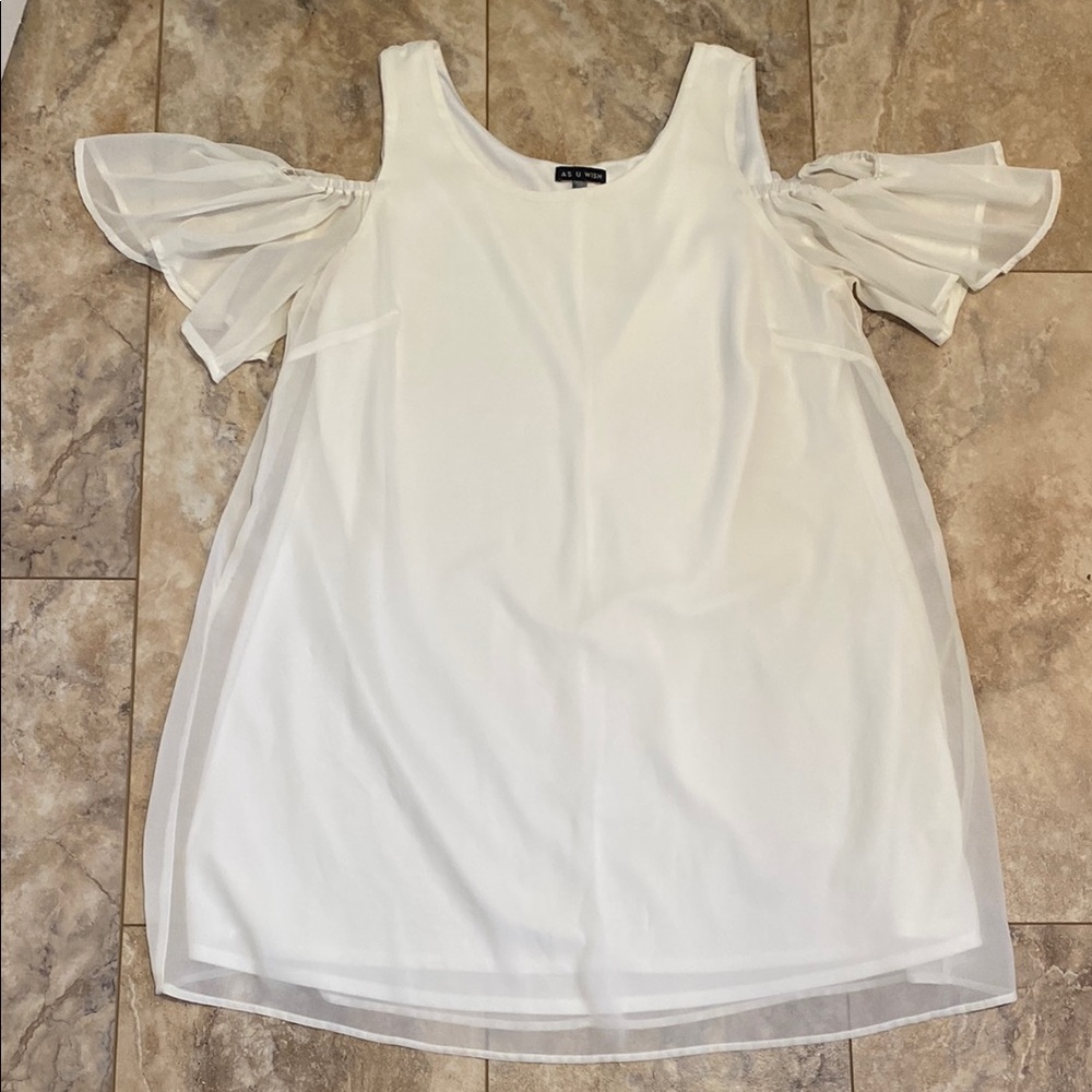 Plus Size White Dress Off-the-shoulder